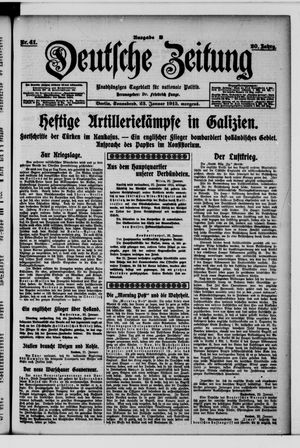 Deutsche Zeitung on Jan 23, 1915