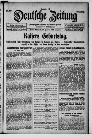 Deutsche Zeitung on Jan 27, 1915