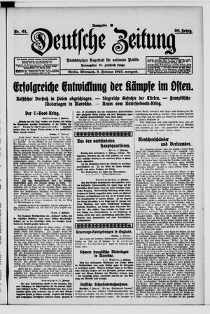 Deutsche Zeitung vom 03.02.1915
