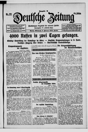 Deutsche Zeitung on Feb 3, 1915