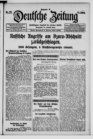 Deutsche Zeitung on Feb 6, 1915