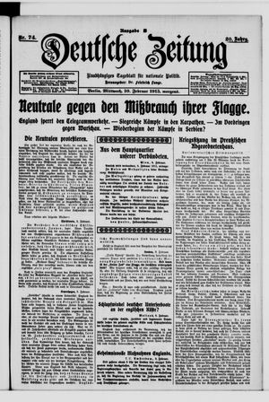 Deutsche Zeitung on Feb 10, 1915