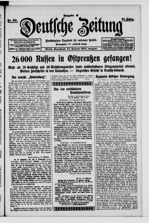 Deutsche Zeitung on Feb 13, 1915