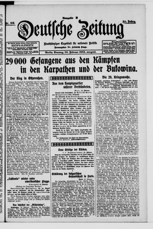 Deutsche Zeitung on Feb 14, 1915