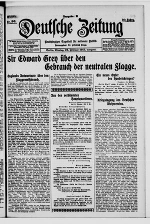 Deutsche Zeitung on Feb 22, 1915