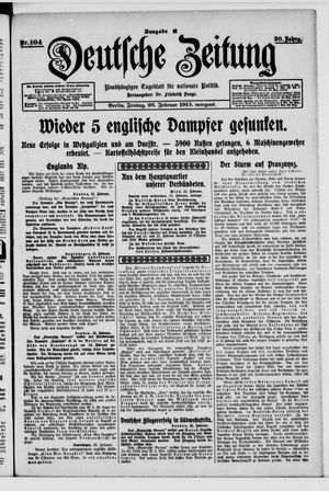Deutsche Zeitung vom 26.02.1915
