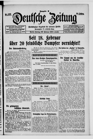 Deutsche Zeitung on Feb 26, 1915