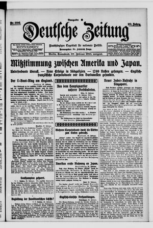 Deutsche Zeitung on Feb 27, 1915