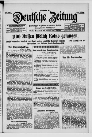 Deutsche Zeitung on Feb 27, 1915