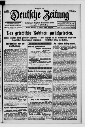 Deutsche Zeitung on Mar 7, 1915