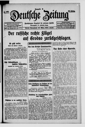 Deutsche Zeitung on Mar 13, 1915