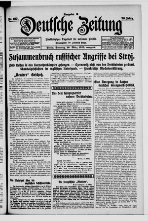 Deutsche Zeitung on Mar 16, 1915