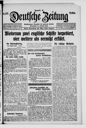 Deutsche Zeitung on Mar 20, 1915