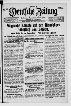 Deutsche Zeitung on Mar 29, 1915