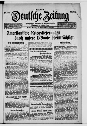 Deutsche Zeitung on Apr 4, 1915