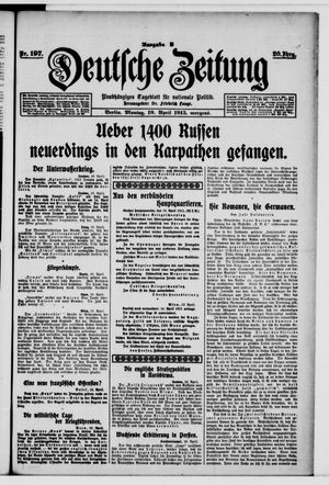 Deutsche Zeitung on Apr 19, 1915