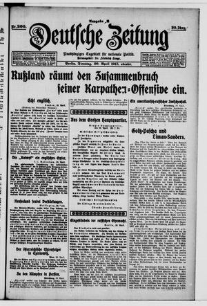 Deutsche Zeitung on Apr 20, 1915