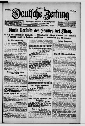 Deutsche Zeitung on Apr 21, 1915