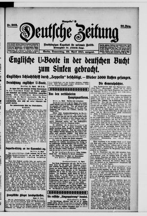 Deutsche Zeitung on Apr 22, 1915
