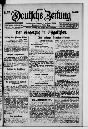 Deutsche Zeitung vom 30.08.1915