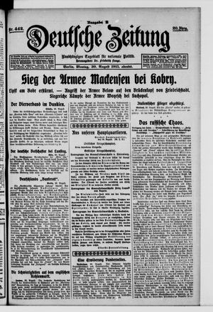 Deutsche Zeitung vom 30.08.1915