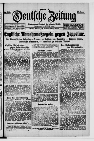 Deutsche Zeitung on Oct 18, 1915