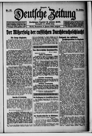 Deutsche Zeitung on Jan 8, 1916