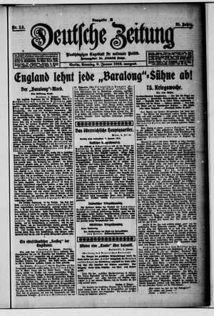 Deutsche Zeitung vom 09.01.1916