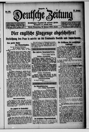 Deutsche Zeitung on Jan 13, 1916