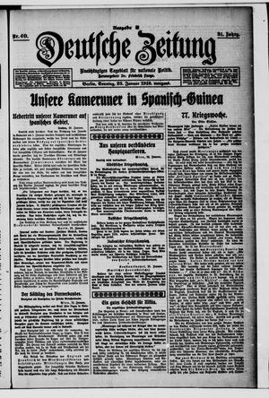 Deutsche Zeitung on Jan 23, 1916