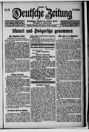Deutsche Zeitung on Jan 25, 1916