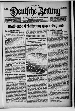 Deutsche Zeitung on Jan 26, 1916