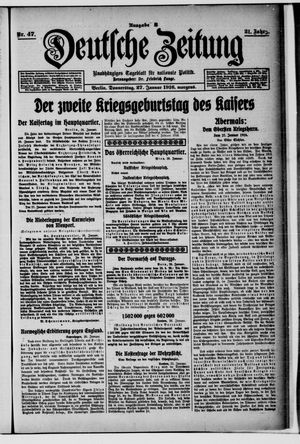 Deutsche Zeitung vom 27.01.1916