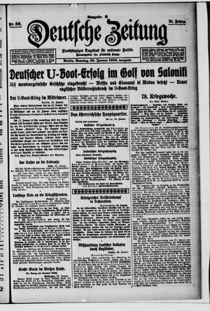 Deutsche Zeitung on Jan 30, 1916