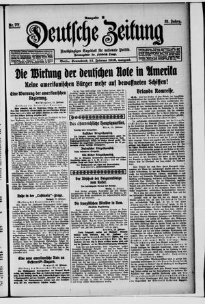 Deutsche Zeitung on Feb 12, 1916