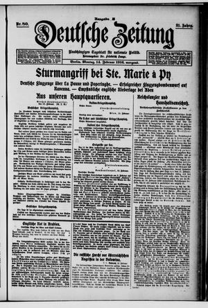 Deutsche Zeitung vom 14.02.1916