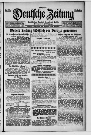 Deutsche Zeitung on Feb 24, 1916