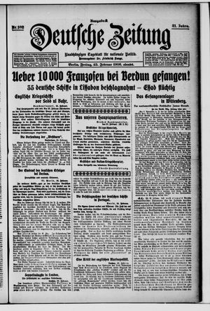 Deutsche Zeitung on Feb 25, 1916