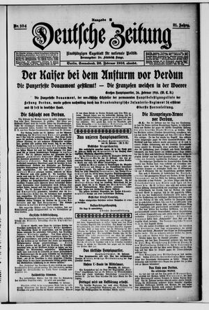 Deutsche Zeitung on Feb 26, 1916