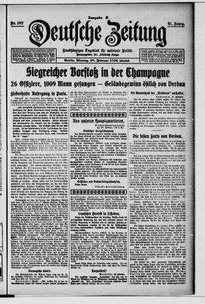 Deutsche Zeitung vom 28.02.1916