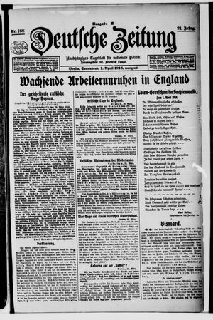 Deutsche Zeitung on Apr 1, 1916