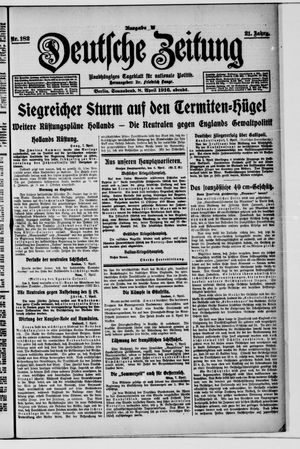 Deutsche Zeitung on Apr 8, 1916