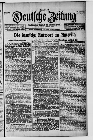 Deutsche Zeitung on Apr 13, 1916