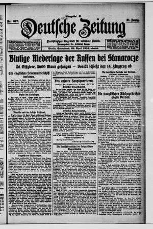 Deutsche Zeitung on Apr 29, 1916