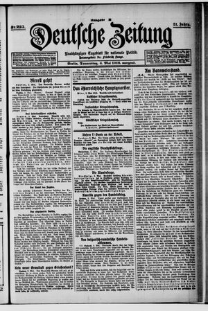 Deutsche Zeitung on May 4, 1916