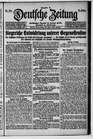 Deutsche Zeitung vom 22.06.1916