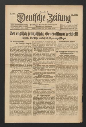 Deutsche Zeitung vom 25.07.1916