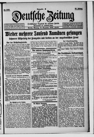 Deutsche Zeitung vom 11.12.1916