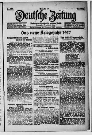 Deutsche Zeitung vom 31.12.1916