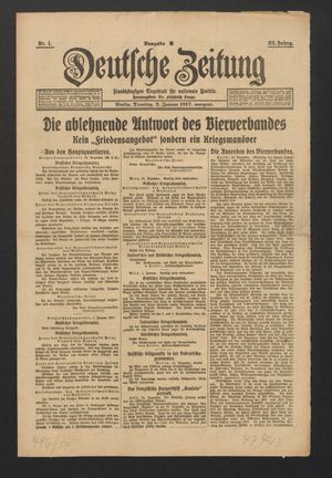 Deutsche Zeitung vom 02.01.1917